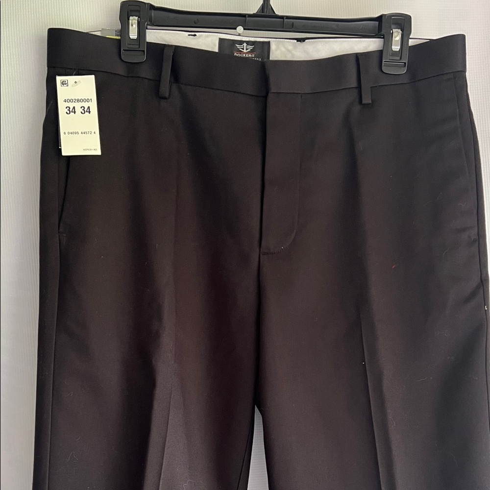 Dockers Slim Fit Flat Front Black Dress Pants 34 W x 34 L New